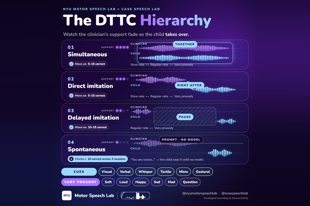 Still from Nicole's DTTC Hierarchy video, showing the four steps from simultaneous production to spontaneous