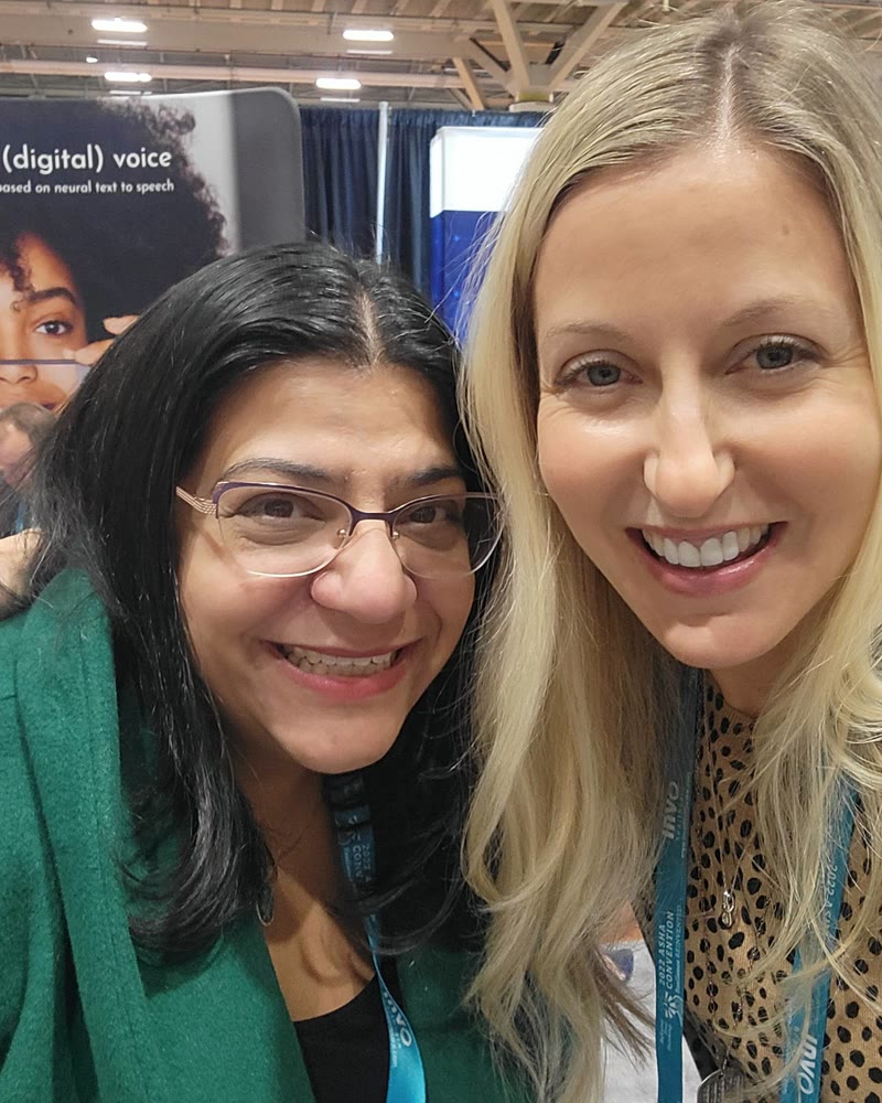 Nicole and a colleague at the 2022 ASHA Convention