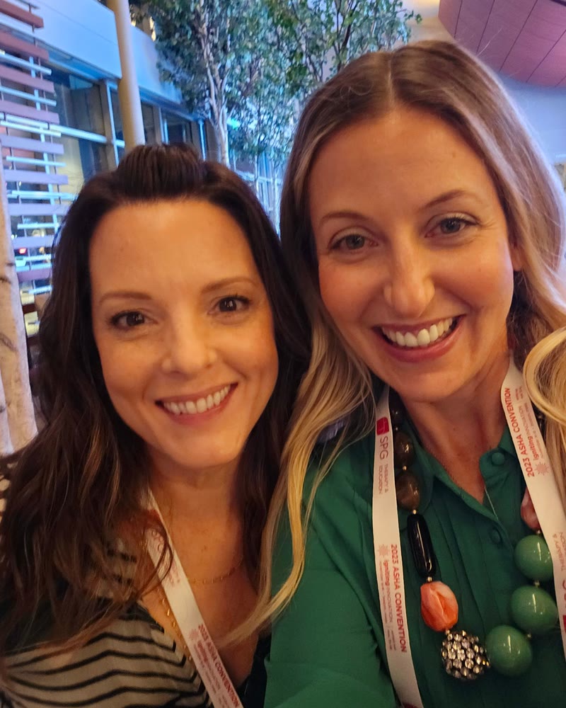 Nicole and a friend at the 2023 ASHA Convention