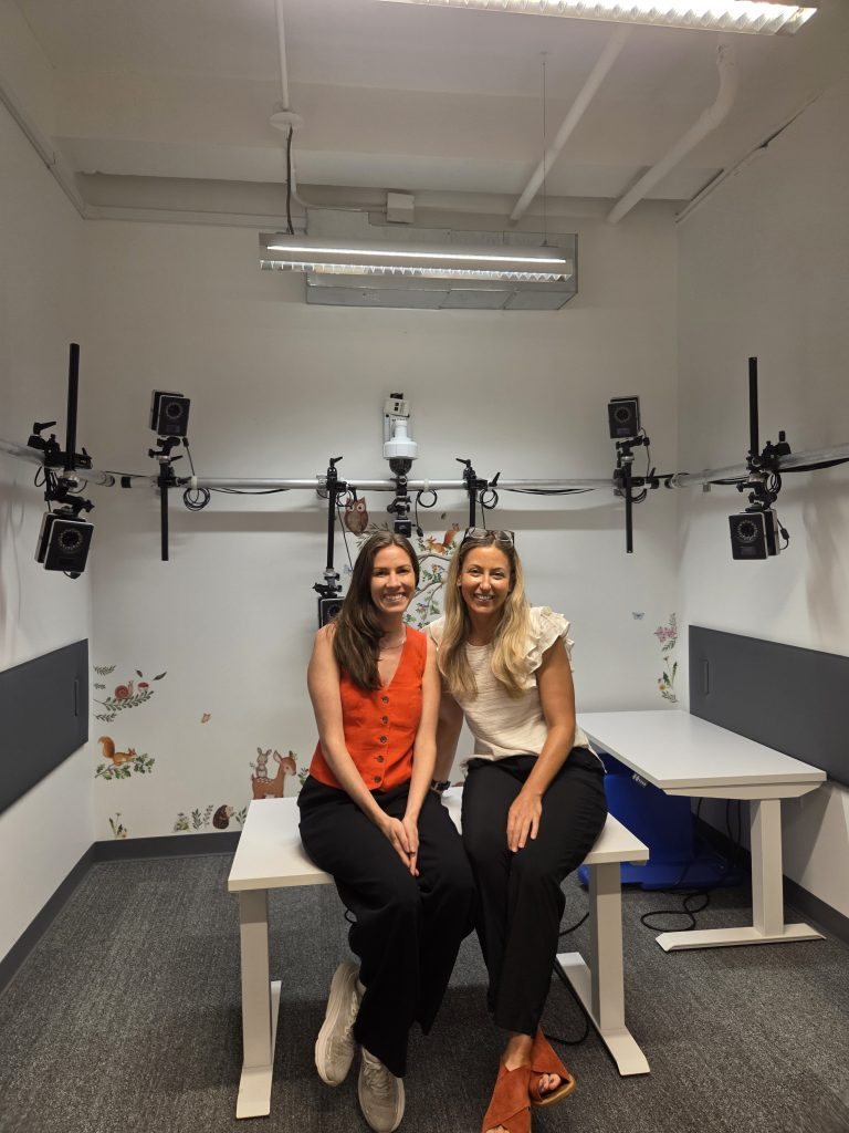 Nicole and a colleague in the NYU Motor Speech Lab