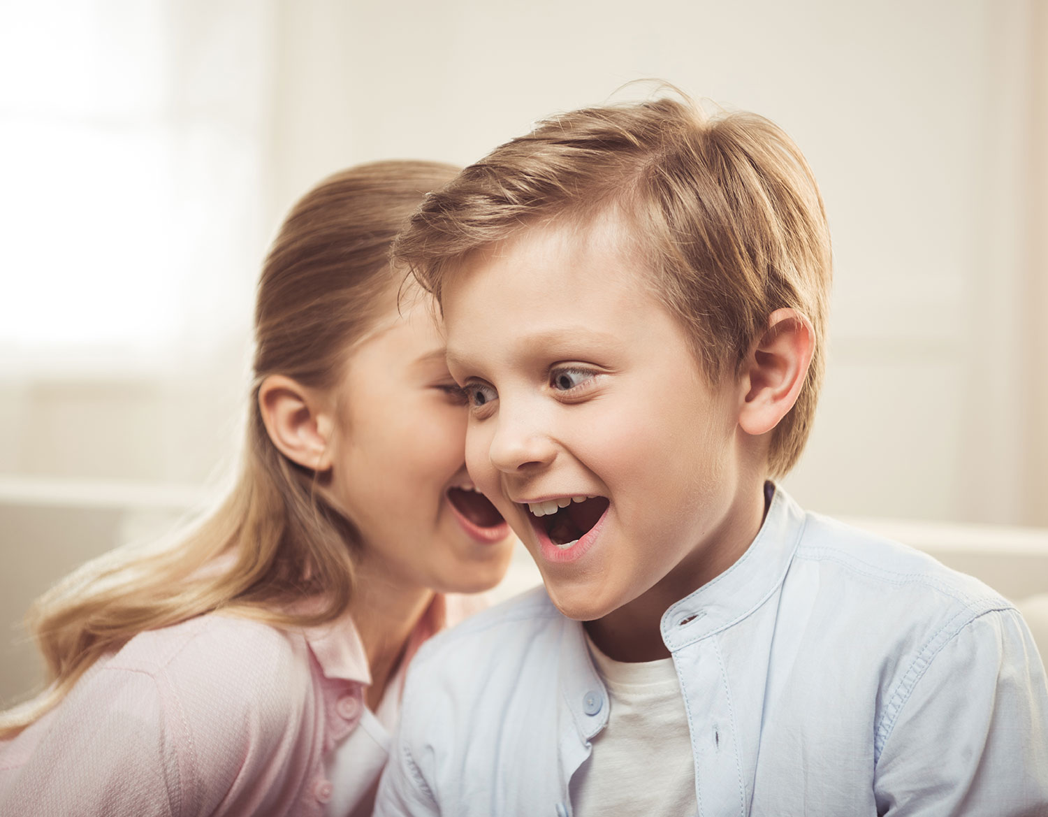 Boy and girl talking